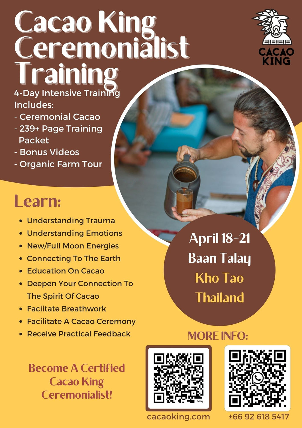 4-Day In-Person Cacao King Ceremonialist Training: Level 1